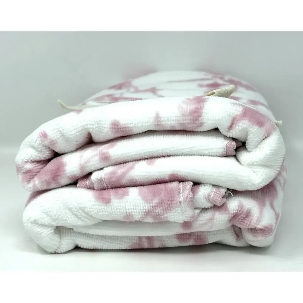Laura Ashley Floral Bath Hand Towels Set 2 Pcs Pink White Toile NWT Flowers